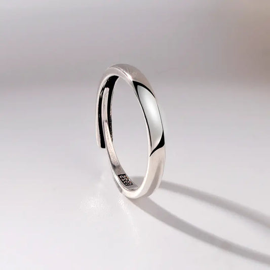 Adjustable Love Oath Couple Ring with Simple Design