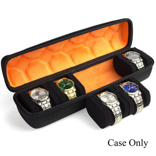Hard Shell 5 Slots Watch Storage Box, Carry Case, Display Organizer, Watch Box Holder Display Cabinet