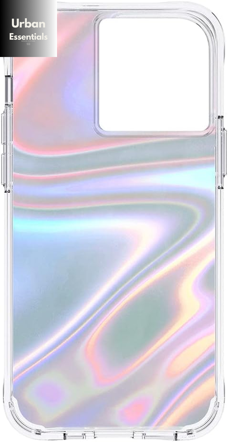 Case-Mate Soap Bubble Iphone 13 Pro Case [10Ft Drop Protection] [Wireless Charging Compatible] Luxury Cover for Iphone 13 Pro 6.1" - Iridescent Swirl Effect. Anti-Scratch, Shock Absorbing - Iridescent